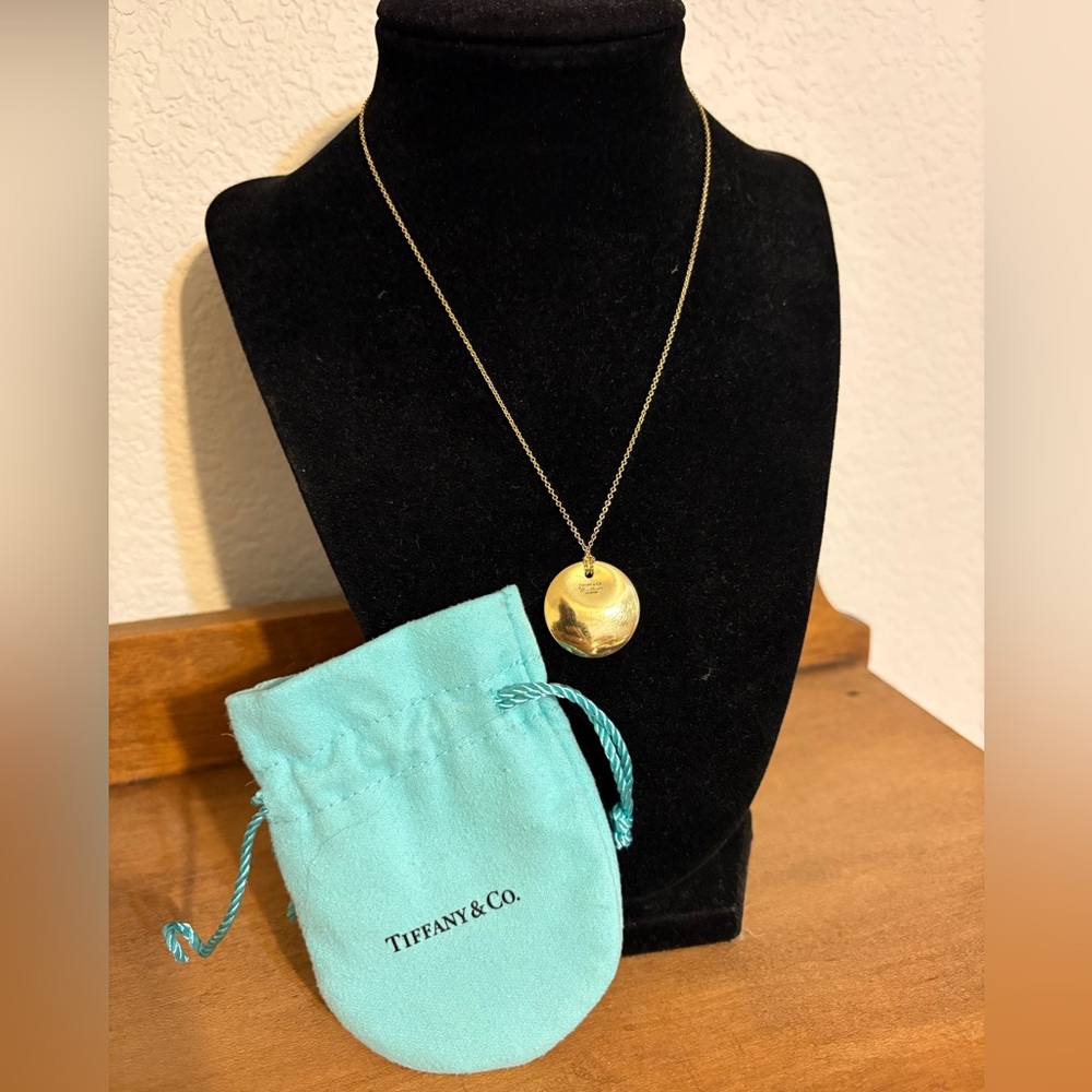 Tiffany & Co. Gold Disc & Chain Necklace 18k
